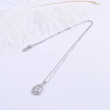925 Silver Sparrow Fly Bird Necklace Zircon Hoop Pendants Jewelry
