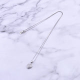 925 Silver Zircon Stripe Heart Necklace Big Love Pendant Choker Gift