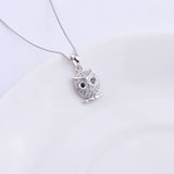 925 Silver Owl Fledgling Necklace Cartoon Bird Pendant