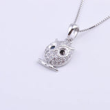 925 Silver Owl Fledgling Necklace Cartoon Bird Pendant