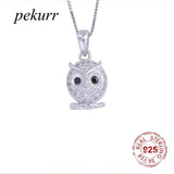 925 Silver Owl Fledgling Necklace Cartoon Bird Pendant