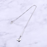 925 Silver Zircon Heart Necklace Crystal Pendant Jewelry