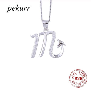 Sterling Silver Scorpio Zircon Necklace - Zodiac Sign Jewelry
