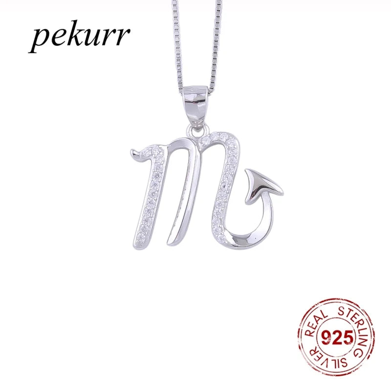Sterling Silver Scorpio Zircon Necklace - Zodiac Sign Jewelry