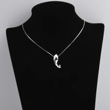 Sterling Silver Whale Fish Necklace Dolphin Pendant Silver Chain Women Jewelry