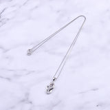 925 Silver Snake Heart Necklace Zircon Pendant