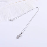 925 Silver Snake Heart Necklace Zircon Pendant