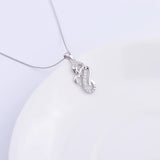 925 Silver Snake Heart Necklace Zircon Pendant