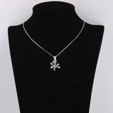 925 Silver Tree of Life Necklace Zircon Leaf Pendants Choker Jewelry