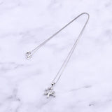 925 Silver Tree of Life Necklace Zircon Leaf Pendants Choker Jewelry