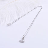 925 Silver Zircon Anchor Necklace for Women