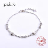 925 Silver Zircon Butterfly Bowkont Bracelet For Women