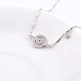925 Silver Zircon Circle Hoop Bracelet Women Round Tube Bangle Jewelry