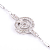 925 Silver Zircon Circle Hoop Bracelet Women Round Tube Bangle Jewelry