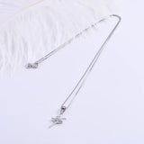 925 Silver Zircon Ballet Dancer Necklace Crystal Pendant