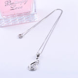 925 Silver Zircon Flower Peacock Necklace For Women