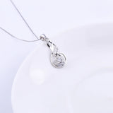 925 Silver Zircon Flower Peacock Necklace For Women