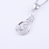 925 Silver Zircon Flower Peacock Necklace For Women
