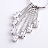 925 Silver Zircon Long Strip Curtain Drop Earrings For Women