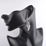 925 Silver Zircon Long Strip Curtain Drop Earrings For Women