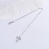 925 Silver Zircon Lace Wave Round Cross Pendants