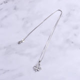 925 Silver Zircon 3 Leaf Clover Necklaces Heart Pendants Wedding Jewelry