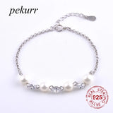 925 Silver Zircon Eye Pearl Bracelet For Women