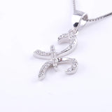 925 Silver Pisces Necklace Zircon Horoscope Pendant Zodiac Jewelry