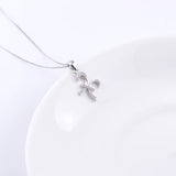 925 Silver Pisces Horoscope Necklace Zircon Flower Jewelry