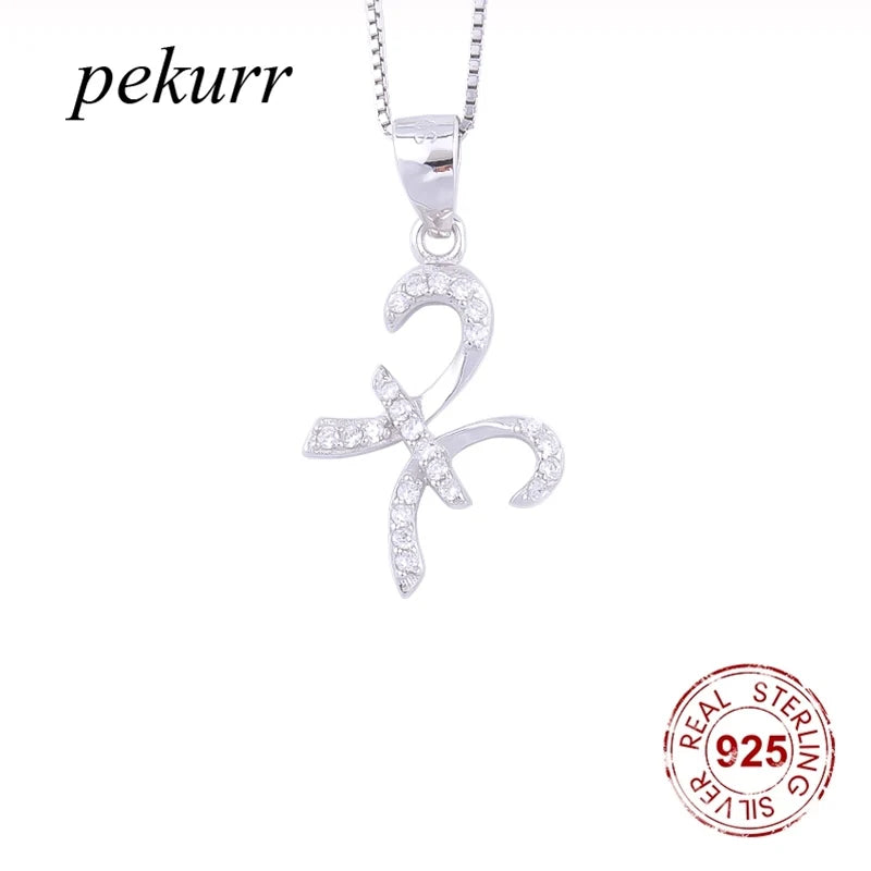 925 Silver Pisces Horoscope Necklace Zircon Flower Jewelry