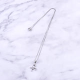 925 Silver Pisces Horoscope Necklace Zircon Flower Jewelry