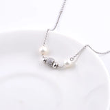 925 Silver Zircon Round Wheel Pearl Bracelet For Women