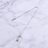 925 Silver Zircon Sea Turtle Pendant Necklace Hollow Female Animal Jewelry