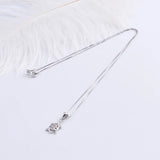 925 Silver Zircon Sea Turtle Pendant Necklace Hollow Female Animal Jewelry