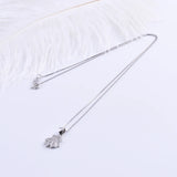 925 Silver Zircon Shell Boho Necklaces Women Ocean Sea Jewelry