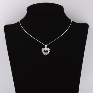 925 Sterling Silver Zircon Shell Heart LOVE Letter Necklace For Women