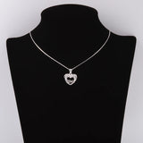 925 Sterling Silver Zircon Shell Heart LOVE Letter Necklace For Women