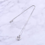 925 Sterling Silver Zircon Shell Heart LOVE Letter Necklace For Women