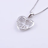925 Sterling Silver Zircon Shell Heart LOVE Letter Necklace For Women