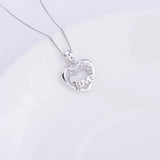 925 Sterling Silver Zircon Shell Heart LOVE Letter Necklace For Women