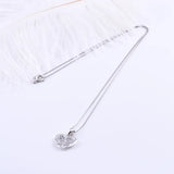 925 Sterling Silver Zircon Shell Heart LOVE Letter Necklace For Women