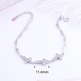 925 Silver CZ Cross Bracelet For Women, Fine Jewelry