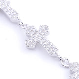 925 Silver CZ Cross Bracelet For Women, Fine Jewelry