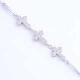 925 Silver CZ Cross Bracelet For Women, Fine Jewelry