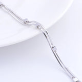 925 Sterling Silver Chain Box Cube Charms Bracelets Women Fine Jewelry