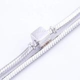 925 Sterling Silver Chain Box Cube Charms Bracelets Women Fine Jewelry