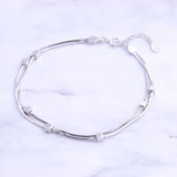 925 Sterling Silver Chain Box Cube Charms Bracelets Women Fine Jewelry