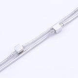 925 Sterling Silver Chain Box Cube Charms Bracelets Women Fine Jewelry