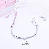 925 Sterling Silver Chain Box Cube Charms Bracelets Women Fine Jewelry