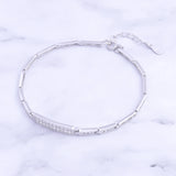 925 Sterling Silver CZ Beads Bracelet for Women